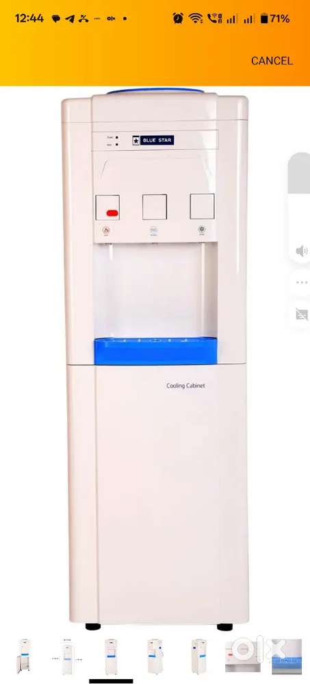 Hot,Cold&Normal Water Dispenser With Refrigerator, 14 liter, Blue