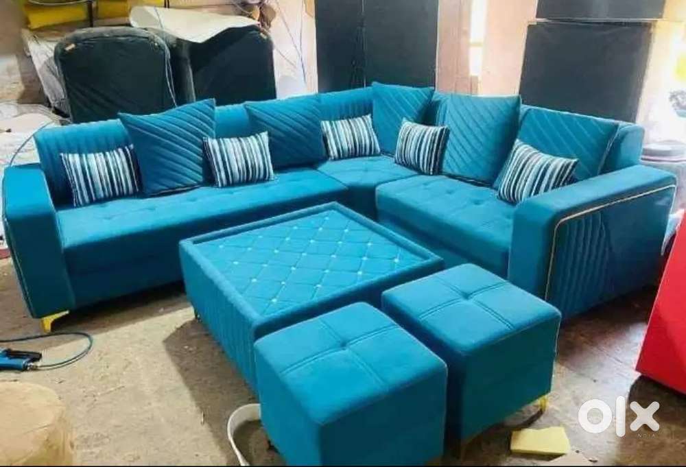 Trending strypes model l shape sofa set in STARF FURNITURE