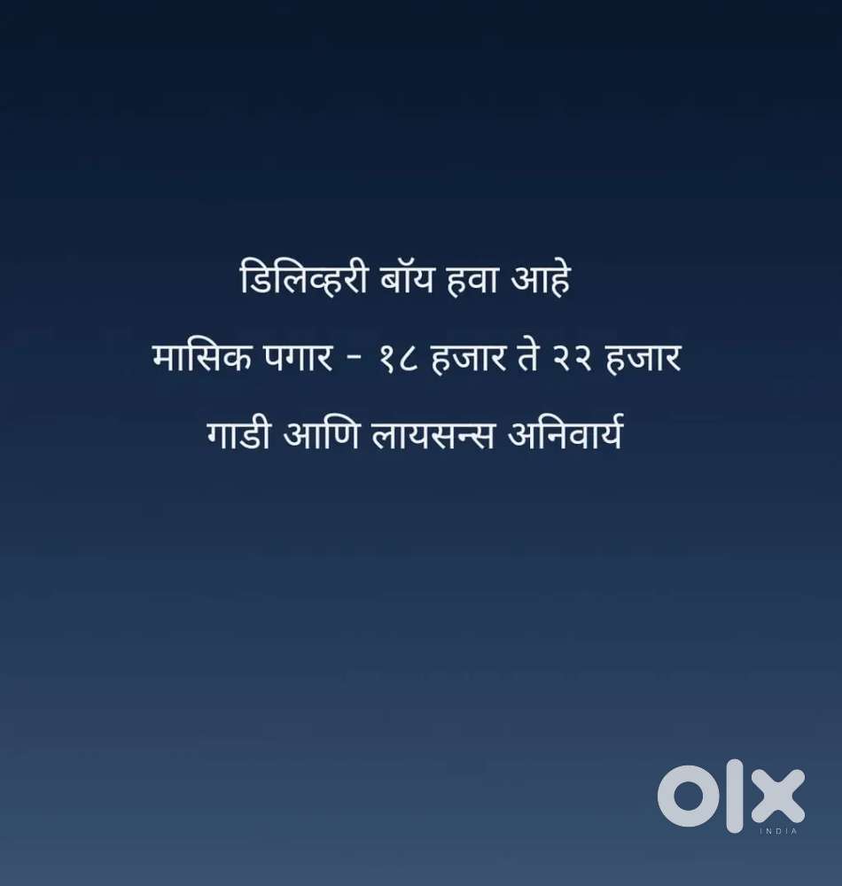 Wanted Delivery  Boy - Hinjewadi