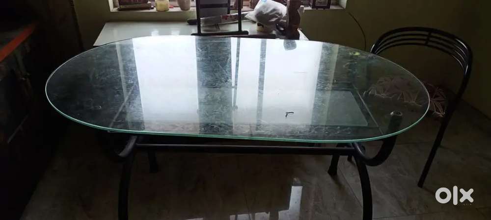Glass dining table