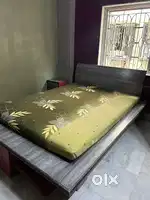 Bed with Kurlon Mattress and a side table