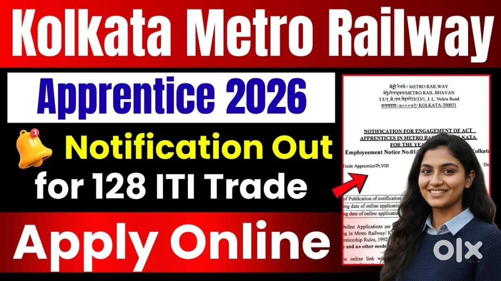 URGENT RECRUITMENT IN KOLKATA METRO RAILWAY MALE AND FEMALE BOTH