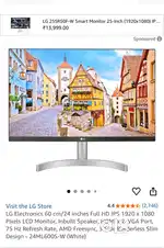 LG 24” IPS Full HD Monitor  Slim Bezel  HDMI + VGA