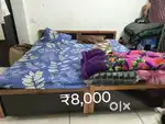 Double Bed with Storage 3Door Wardrobe Cooler & Small Almirah For Sale