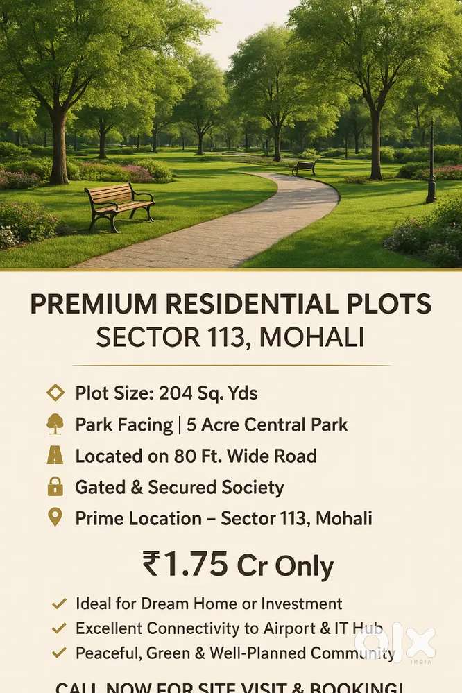 204sqyd 5 acre park facing on 80ft wide road