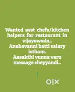Wanted Wanted asst chefs/kitchen helpers for restaurant
