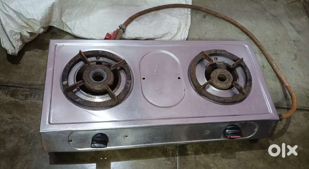 ISI Certified 2-Burner Steel LPG Gas Stove with Regulator & Pipe