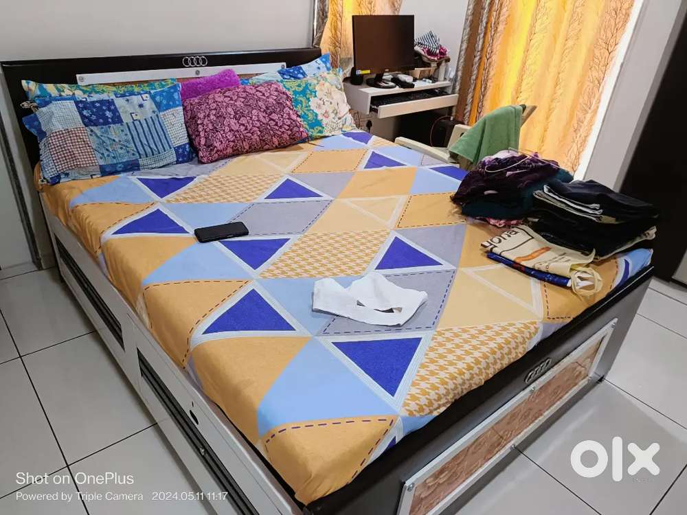 Strong Iron Bed and Cupboard Set