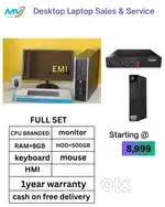 Full Set @ Low Price  CPU - Branded Intel  Ram - 8GB DDR3  Keyboard M