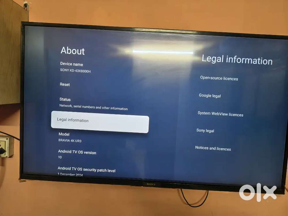 Sony kd43x8000h 2020/43 inch smart tv
