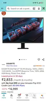 Gigabyte 2k gaming monitor