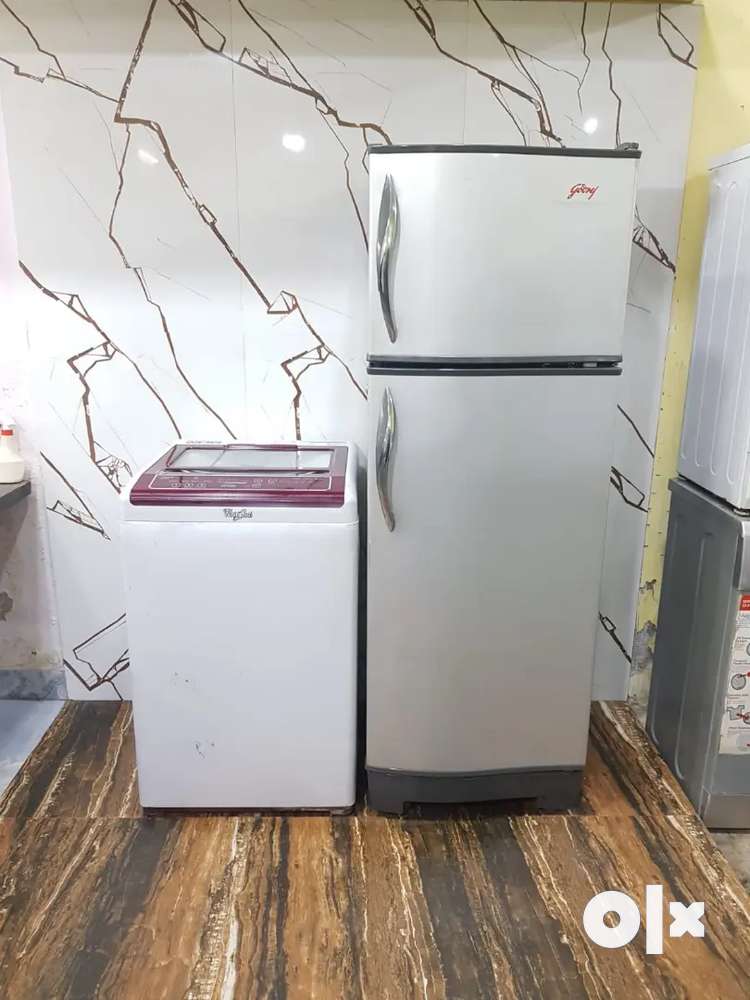 Godrej Pentacool double door refrigerator and whirlpool washing machin