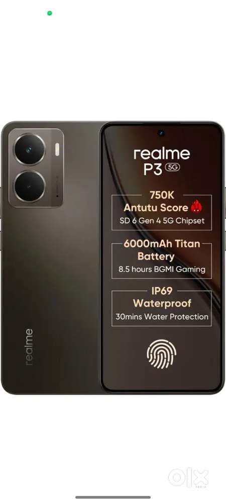 Realme P3 (8,128GB)Grey colour with Original Box, Charger and  Receipt