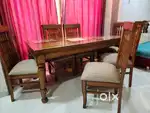 6 Seater Dining Set Rectangular Glass Table Top