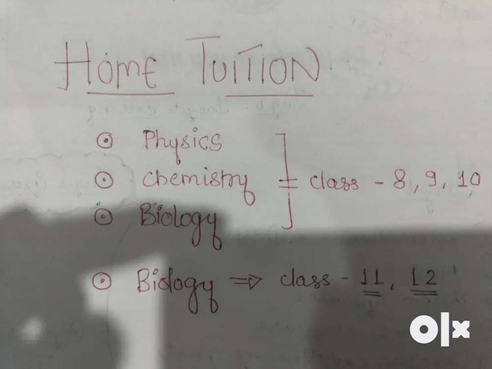 Home Tutions Available For Class 8,9,10 Science and  11th 12thBiology