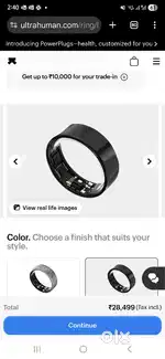 Ultrahuman Ring AIR – Brand New|Sealed Condition |Aster Black, Size 12