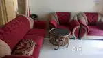 Red and cream 5 seater sofa set