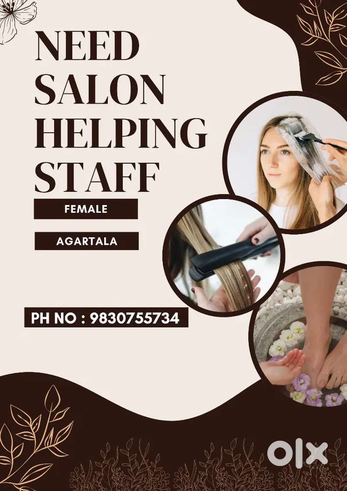 Need female helper staff for Beauty Parlour