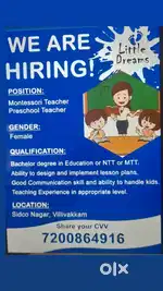 Pre school / day care teacher wanted