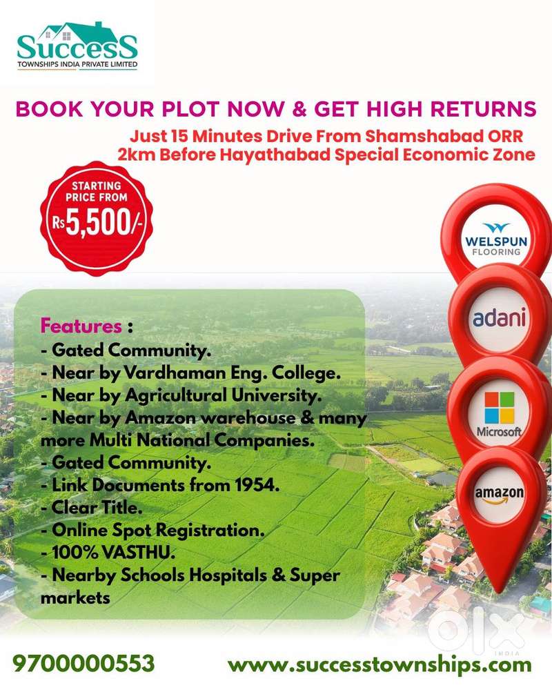 Premium Farmhouse Plots For Sale Near To Hyderabad