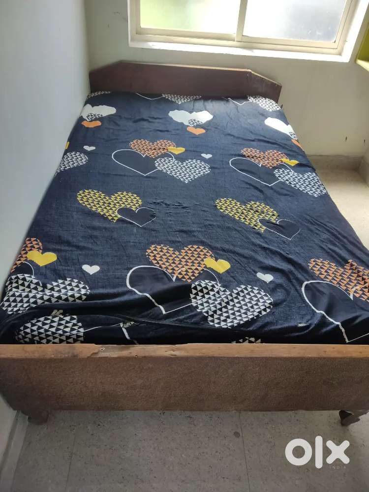 Bed, mattress, fold table for sale