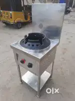 stainless steel chinese stove single Burner working condition For Sale