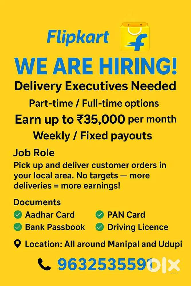We are hiring delivery executive