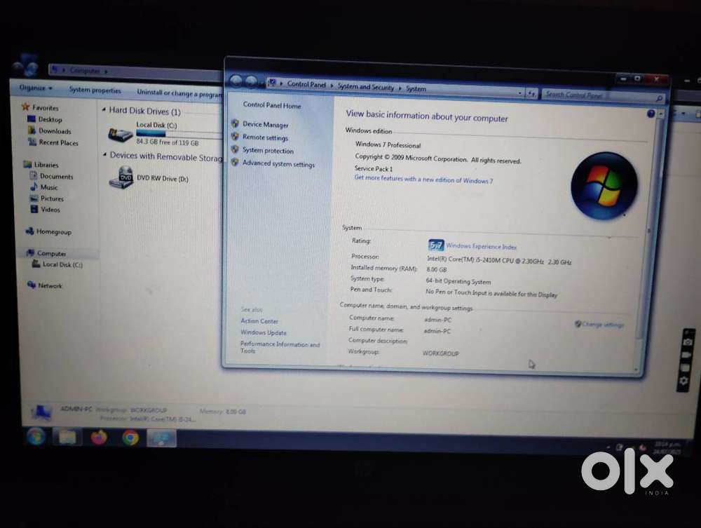 HP I5 8GB RAM 120 SSD