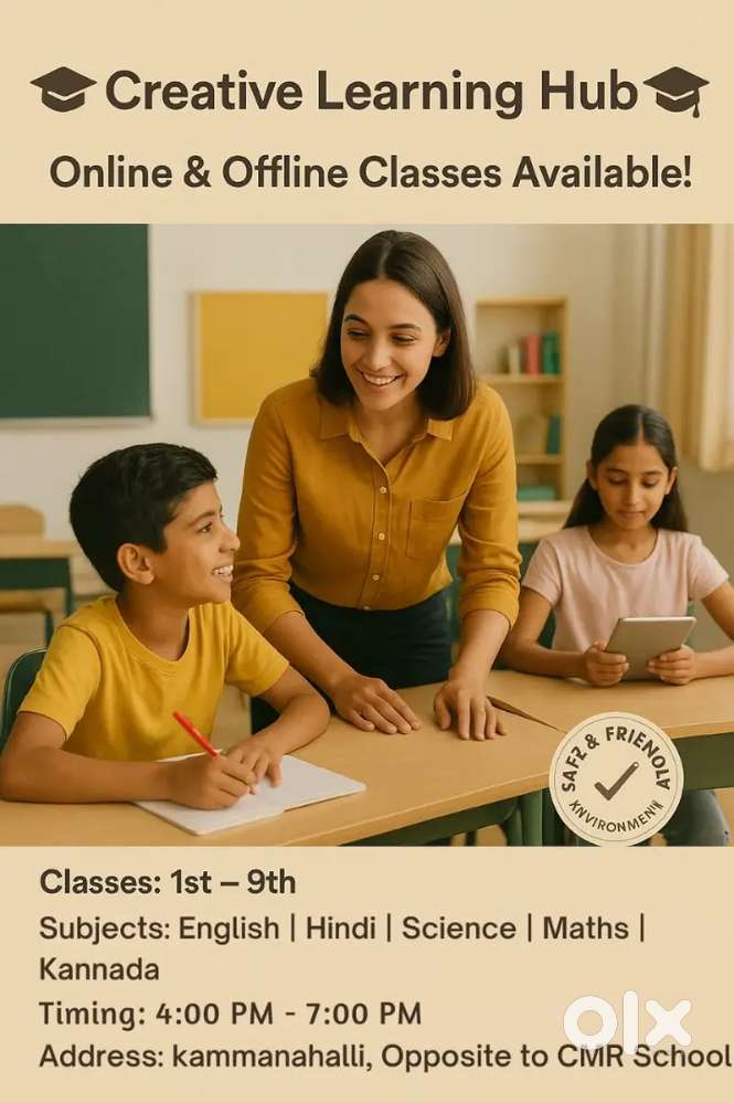 Tution classes for 1st to 9th online offline best teaching