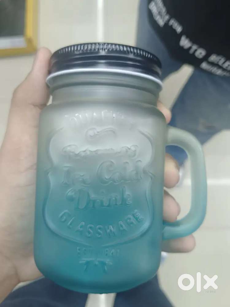 #Pinterest Aesthetic glass jar ( Sipper type jar)  1 pcs
