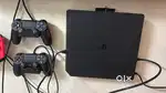 PS4 slim Sony playstaion 1TB4 with 2 controllers, wall stand  11 games