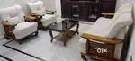 New wooden sofa with table