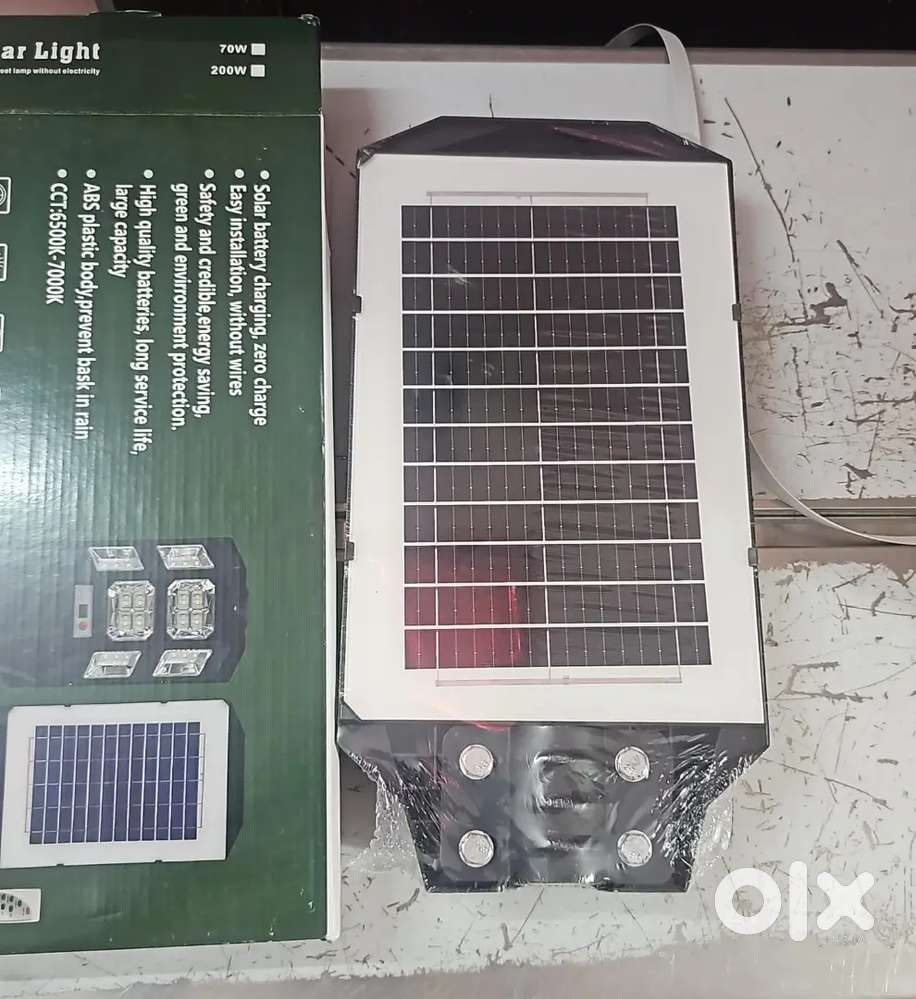 70W Solar light 12hrs backup one year warranty
IP 65 out door