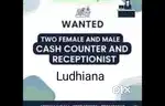 Cash counter or reception job male female can apply