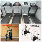 All gym equipment treadmill and exercise cycle
