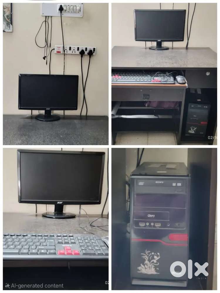Computer desktop with table
