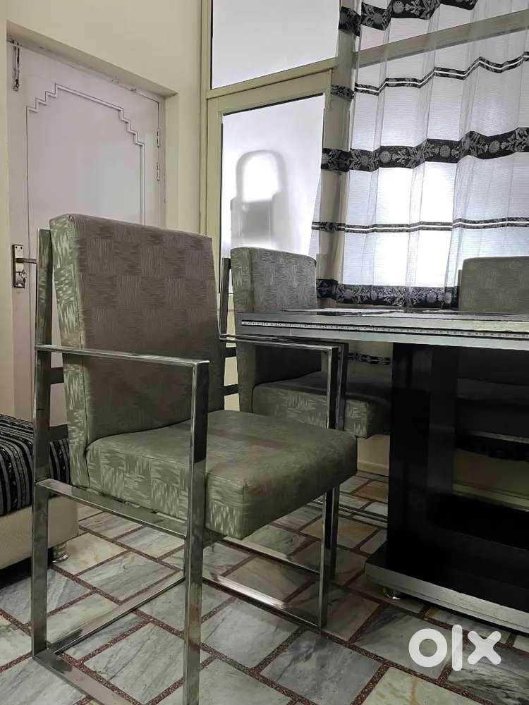 Dining table with six chairs