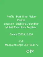 Required Panchkula Part Time Packer Scanner