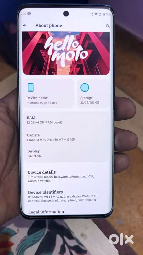 Moto edge 40 neo 12 gb ram 256 gb internal memory