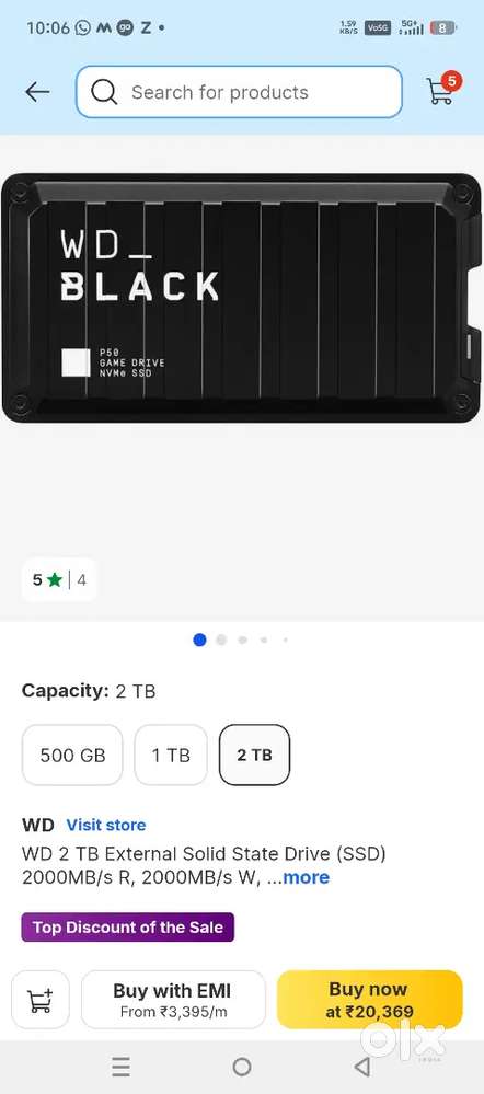 Wd black external 2tb sss 2000mb speed