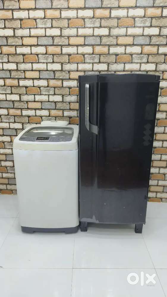 Godrej black colour double door capacity fridge and samsung digital .