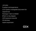 Software jobs for freshers and experience