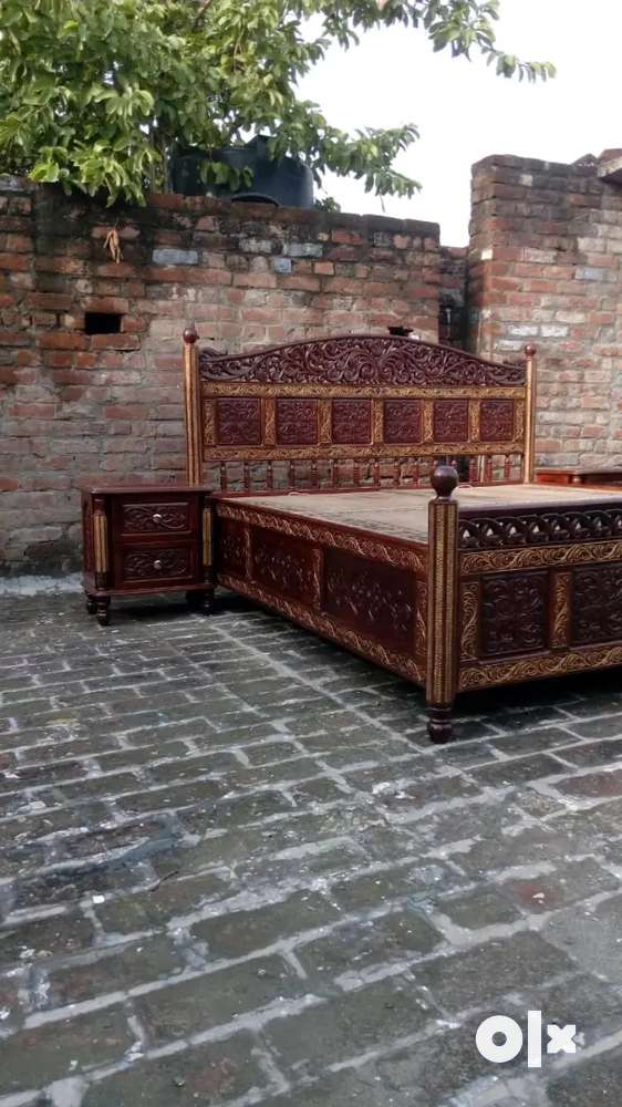 Hand carved wooden BED TABLE SOFA
