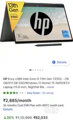 Hp I5 13th gen 360 rotation touch laptop