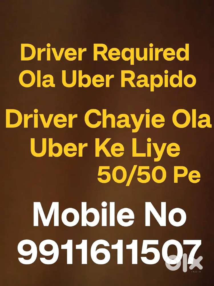Driver Need For Urgently 50/50% Work Car : Ola,Uber,Rapido