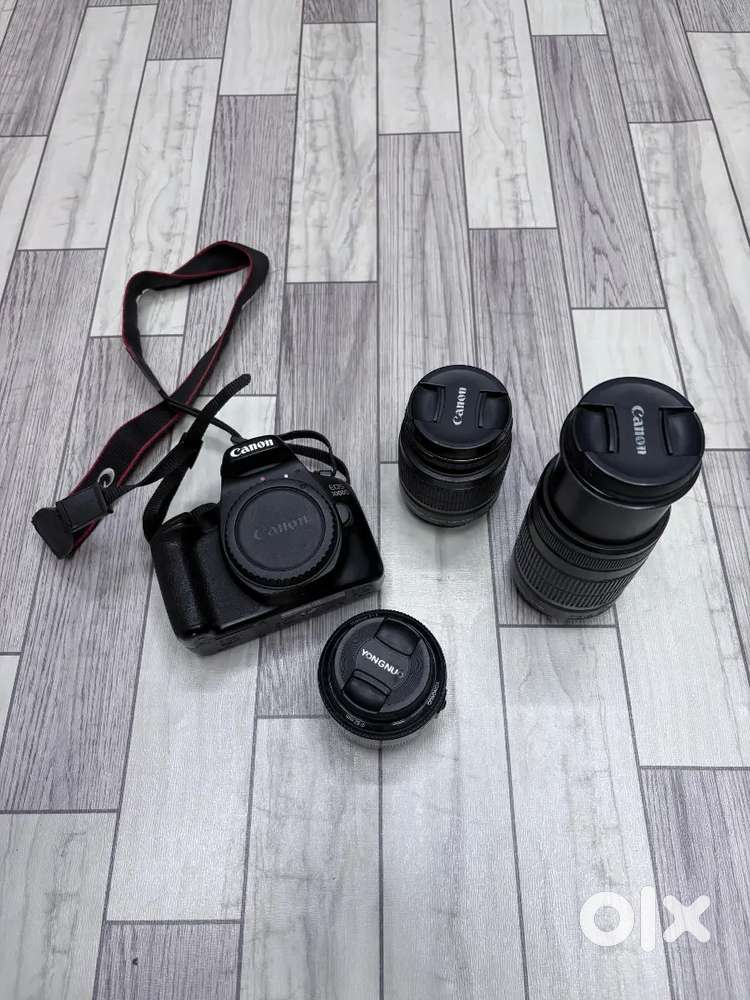 Canon EOS 3000D with 3 lens