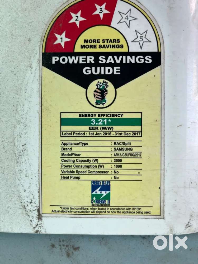 Samsung 1.5 ton air condition prize 16500