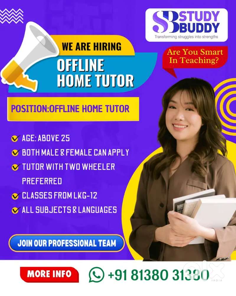 We Are Hiring Home Tutors – All Subjects (KG–12)