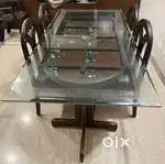 4 - Seater Glass Top Dining Table