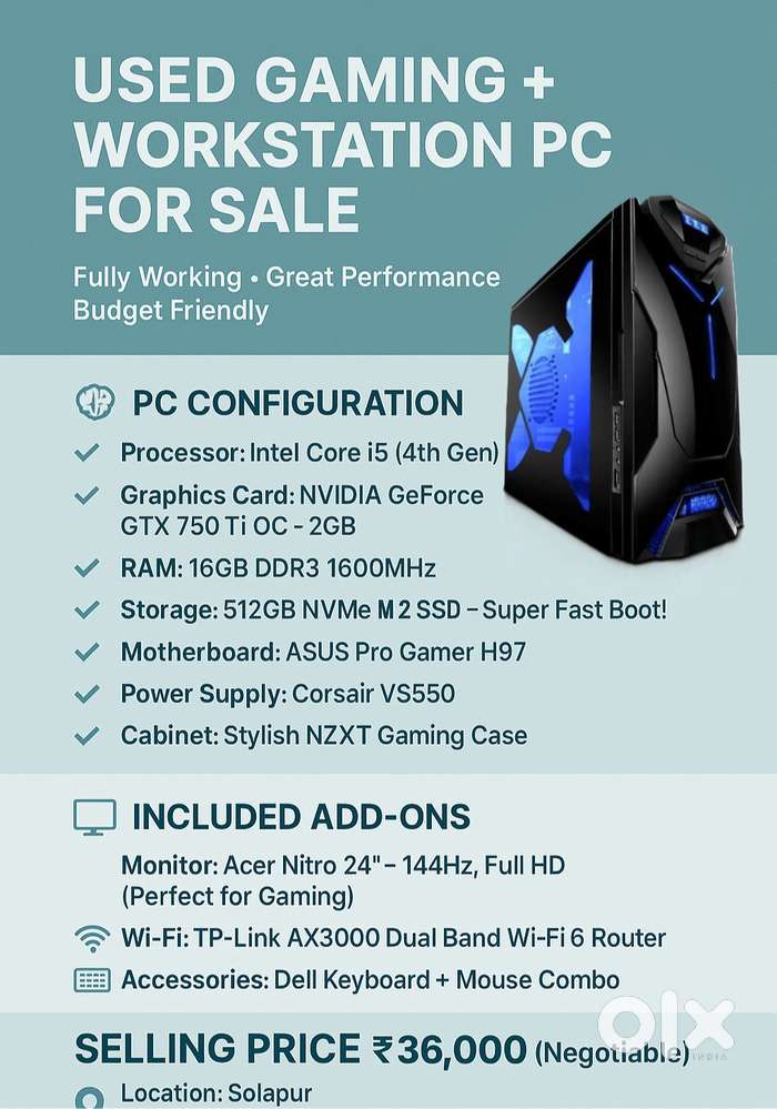 OLD GAMING DESKTOP COMPUTER FULLY WORKING AND BEST IN CONDITION